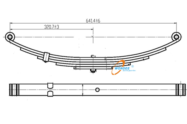 Figure 1 Shape and dimensions of leaf spring  Analysis of Failures of Leaf  Springs on the Continuous Casting Machines  Science and Education  Publishing