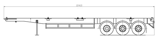 Heavy Duty Skeletal 3 Axle Chassis Semi Trailer