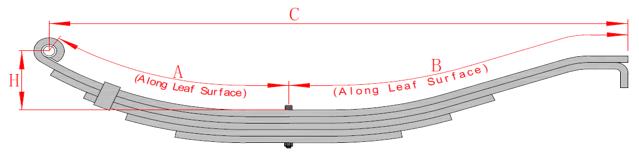 WONDEE Capacity 750-4000lbs Hook End Slipper Trailer Spring Drawing