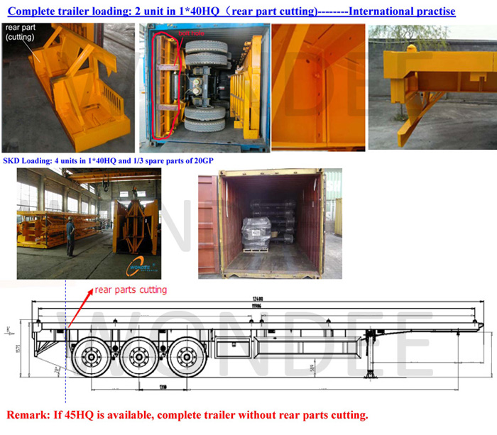 Container skeletal trailer container loading