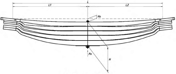 Mercedes Benz Parabolic 9483201405 Leaf Spring Drawing