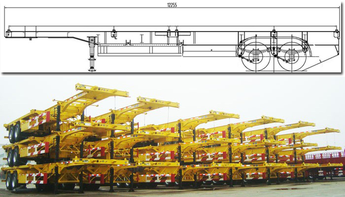 40 Feet Skeletal Semi Trailer 