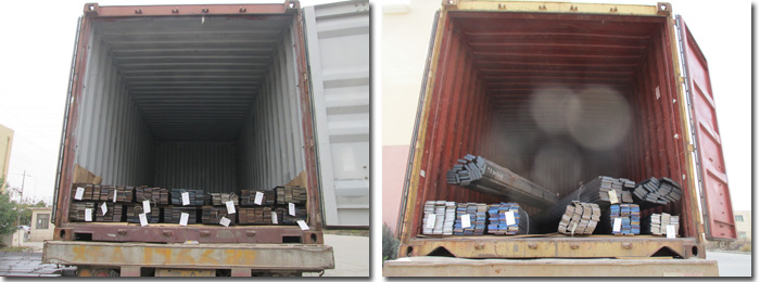 Leaf Spring Cutting Steel Flat Bar Container Loading