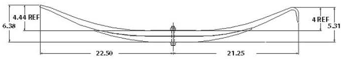 Parabolic TRA2754 Leaf Spring Drawing