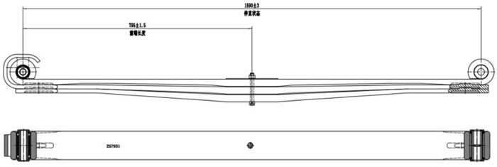 Volvo 257931 Leaf Spring drawing