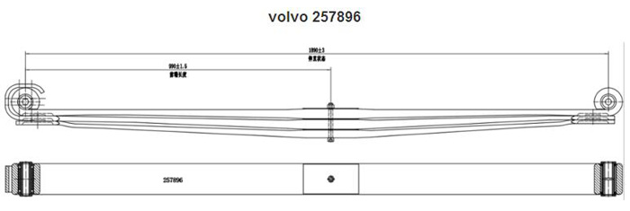 100x32 Volvo 257896 Leaf Spring drawing
