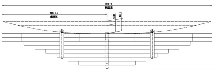 Heavy Duty 1547824 Leaf Spring for Scania Truck Drawing