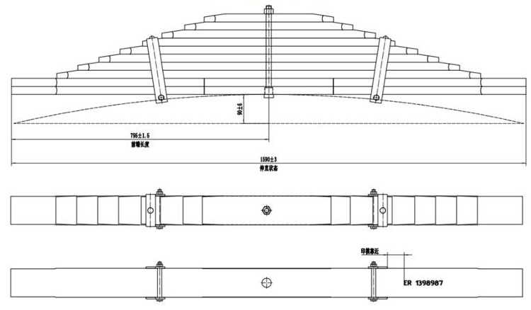 1398987 scania leaf spring drawing