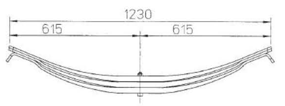 Double Hook ROR 3 Leaves 21221245 Leaf Spring