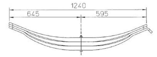 Parabolic ROR 3-Leaves 21225674 Leaf Spring