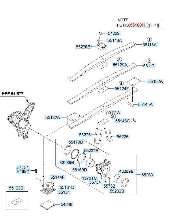 55110-7M000 Hyundai leaf spring