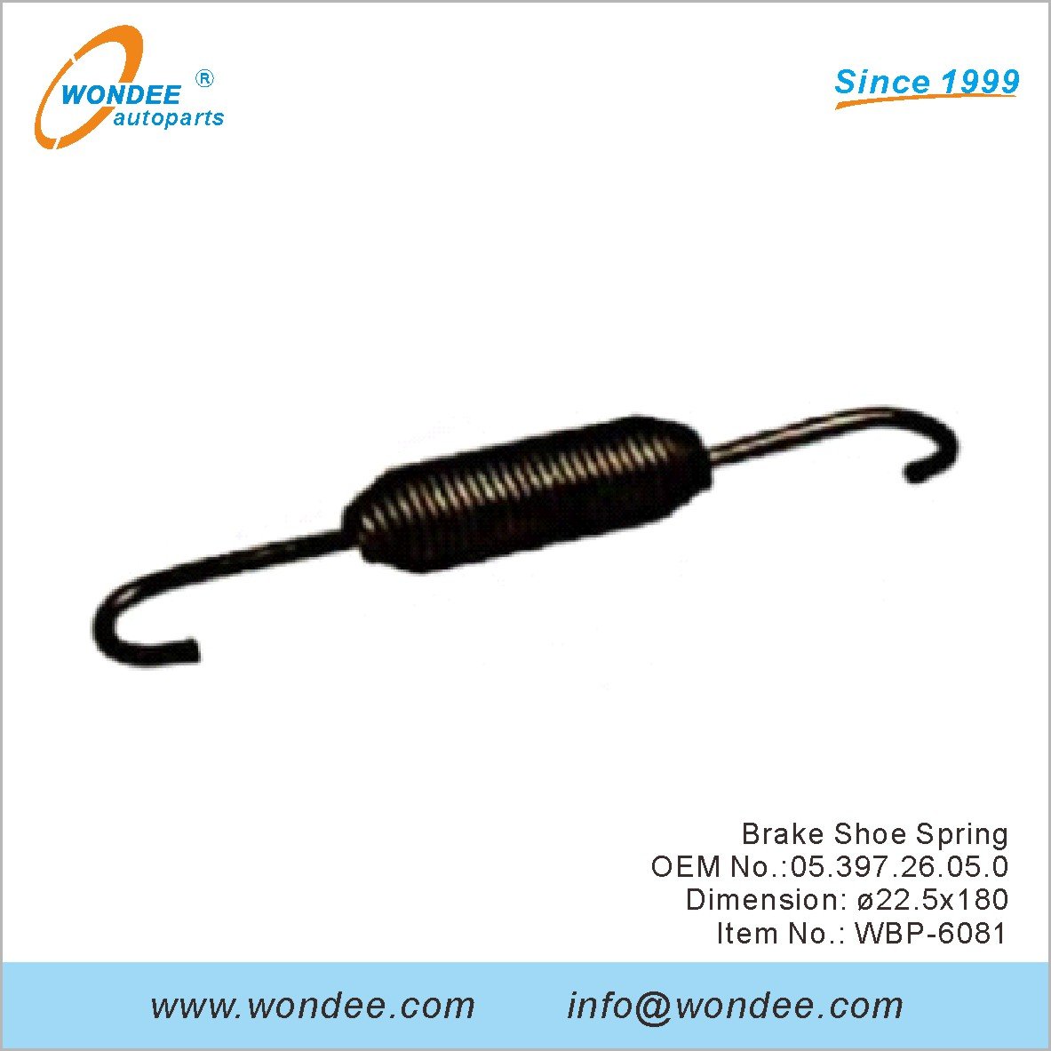 Brake Shoe Spring OEM 0539726050 for BPW from WONDEE