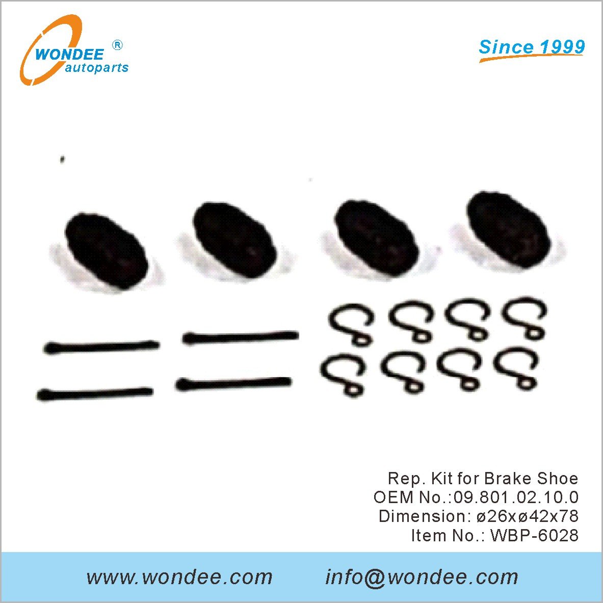Rep Kit for Brake Shoe OEM 0980102100 for BPW from WONDEE