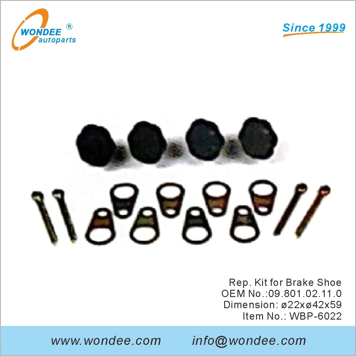 Rep Kit for Brake Shoe OEM 0980102110 for BPW from WONDEE