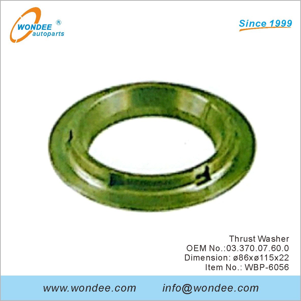 Thrust Washer OEM 0337007600 for BPW from WONDEE