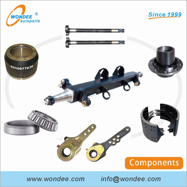13 Ton Oil Lubrication Semi Trailer Axle for South American Market - Image 4
