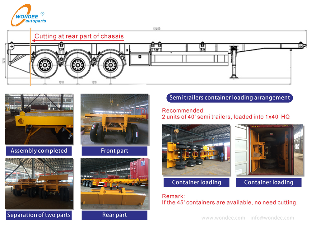 WONDEE semi trailer container loading arrangement