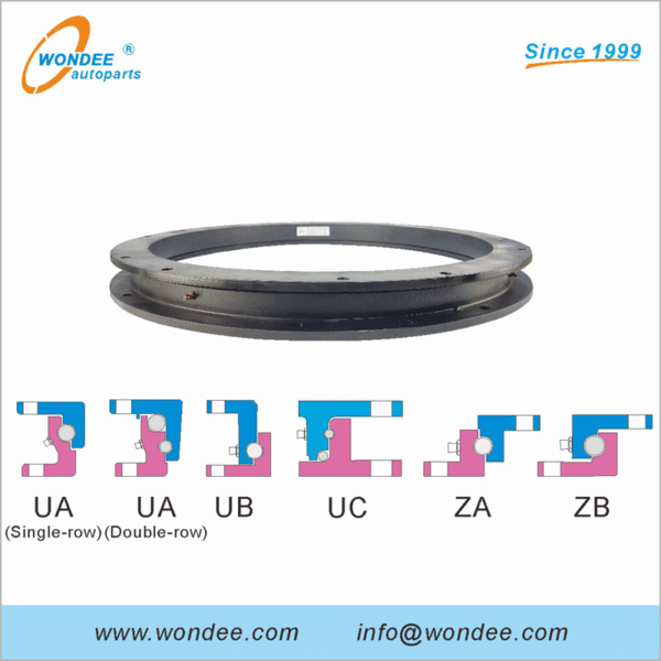 Diameter 300 ~ 1100 ~ 1300 mm Ball Bearing Turntables and Slewing Rings for Semi Trailers
